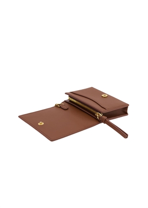 Bou card holder with flap Sorrel Horse B3010392 Ganni 